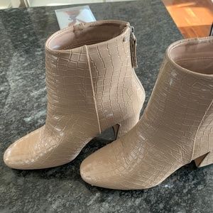 TOPSHOP Taupe Leather Belize Bootie Womens 8.5